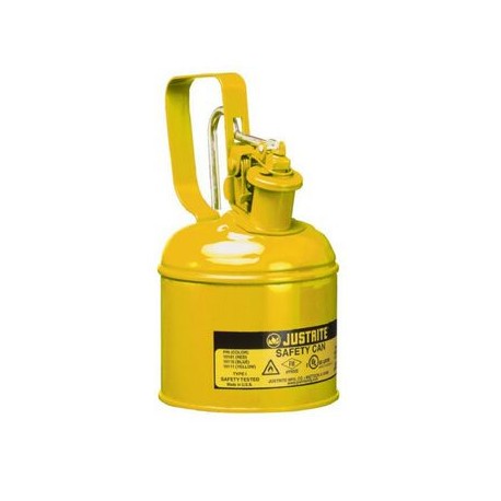 bidon de seguridad justrite tipo 1 de acero amarillo cap 1 l c/mango de gatillo