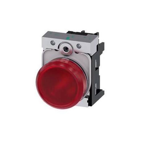 lampara de señalizacion siemens 3su11526aa201aa0 22 mm redondo metal brillante rojo lente liso 24 v acdc borne de tornillo