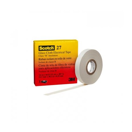 cinta 3m 80012020352 27 de fibra de vidrio blanco cadhesivo termoendurecible de goma de 12 in x 66 ft pmantenimiento el¿rico