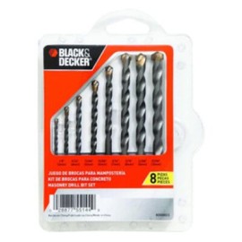 set clip 8piezas brocas concreto black and decker bd0080cs