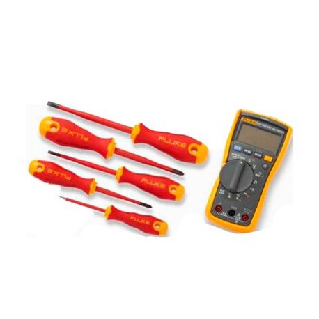 kit de multimetro fluke ib117k con herramientas de mano aisladas