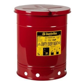 bote justrite de acero rojo tapa manual 10 gal presiduos aceitosos