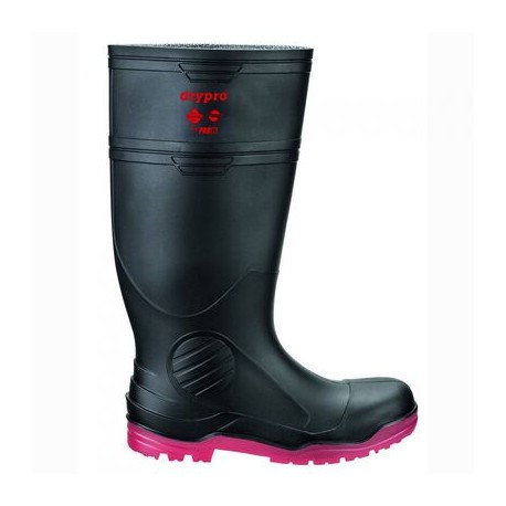 bota industrial dry pro pvc negra suela roja cnitrilo antiderrapante scasquillo t7