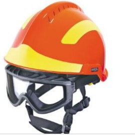 casco msa gallet f2 xtrem naranja flurorescente ventilado barbiquejo de 3 puntos goggles responder portalmpara y stickers en am