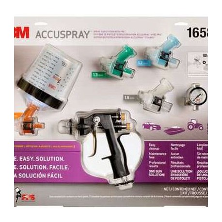 kit pistola 3m 60455086797 accuspray one con pps (incluye: 1 pistola atomizadora accuspray one 2 boquillas 1.4 mm 2 boquillas 1