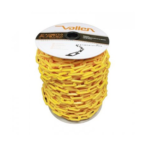 cadena vallen de advertencia de plastico amarillo de 8 mm x 50 m