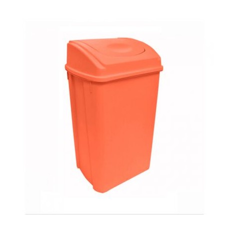 cesto para basura sablon 8761na naranja tapa tipo balancin capacidad de 42 l