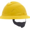 casco msa vgard c1 de polietileno de alta densidad amarillo de ala completa ventilado suspension de 4 puntos cajuste fastrac ii